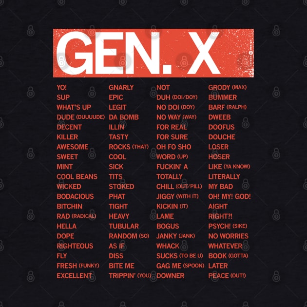 GEN-X - SLANG GUIDE by carbon13design